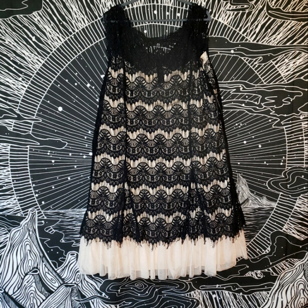 Black and Blush Cocktail Dress Size 24